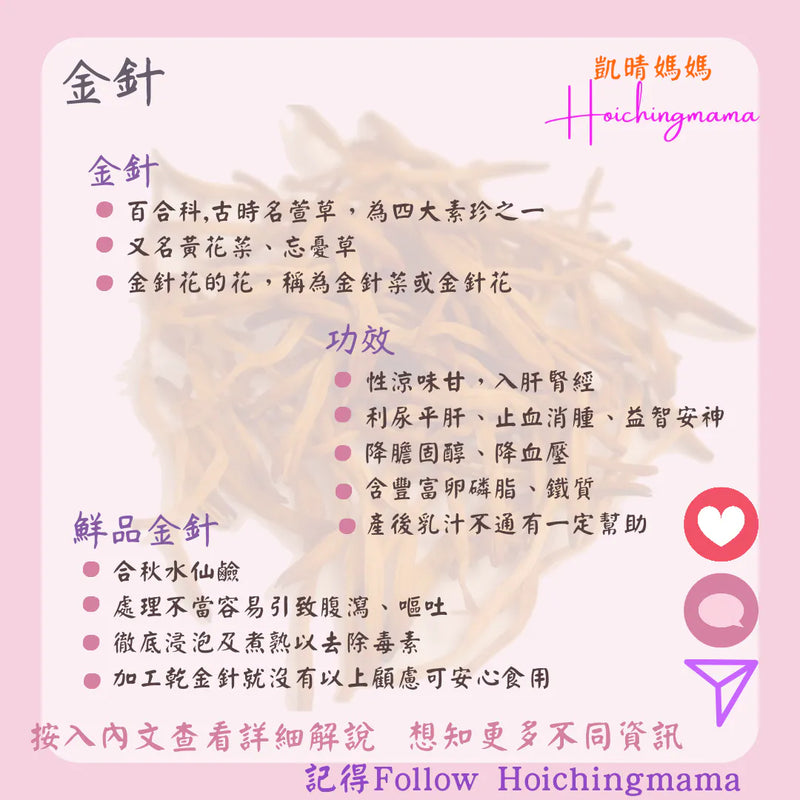 318）💞藥食同源 version 69：金針 💞