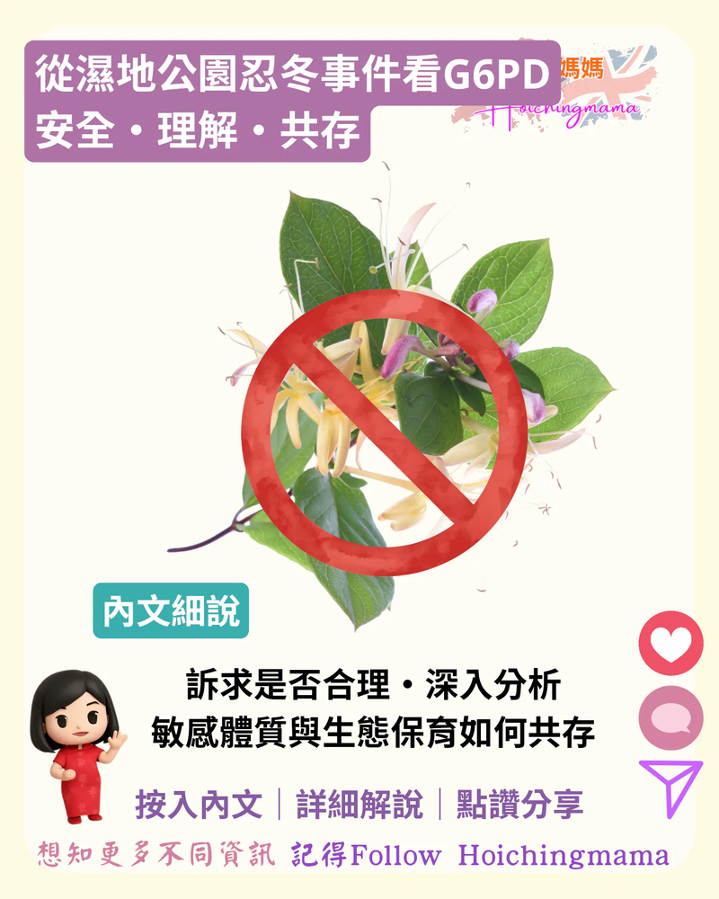 393）🌿【從濕地公園忍冬事件看G6PD：安全、理解與共存】