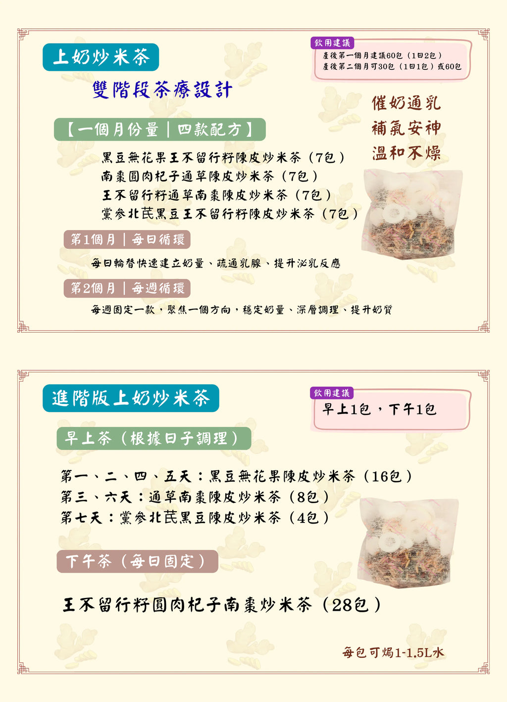 🌹【坐月套餐B】｜坐月沖涼＋炒米茶・雙重調理組合